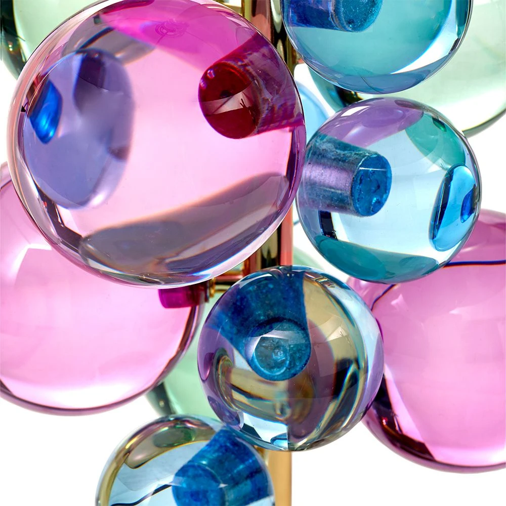 Jonathan Adler - Globo Lamp - Lampada da Tavolo in Ottone e Sfere multicolore con Base in Marmo