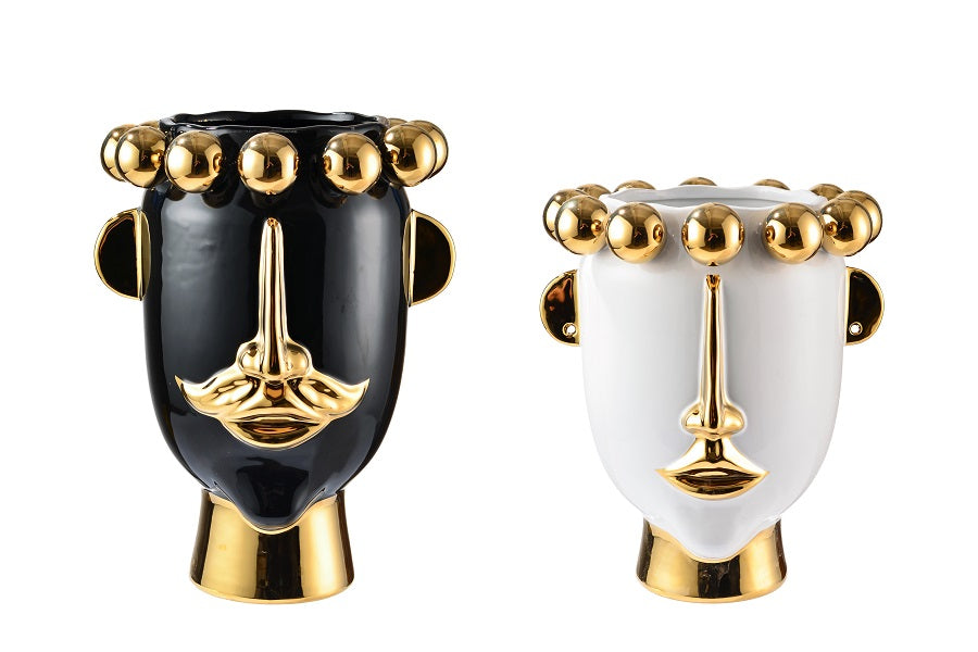 Vaso Black/White & Gold