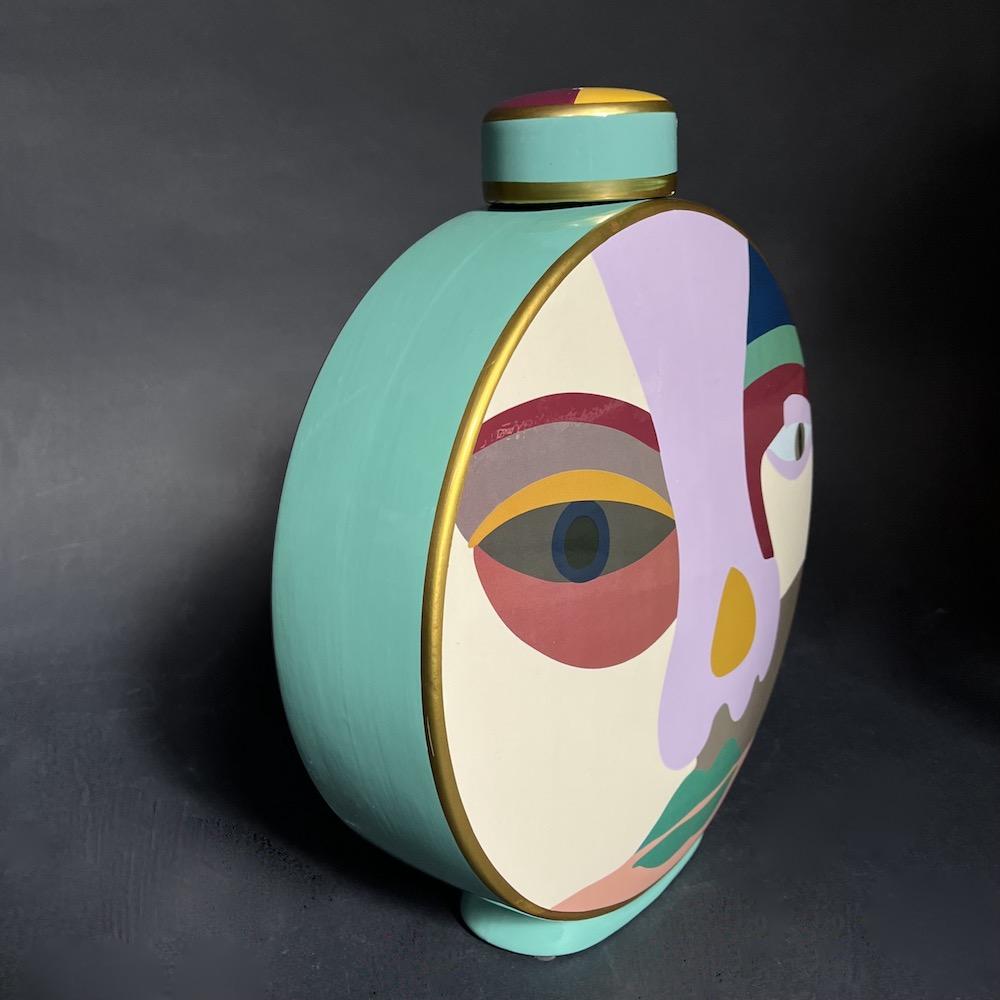 Vaso porcellana Cubista tondo