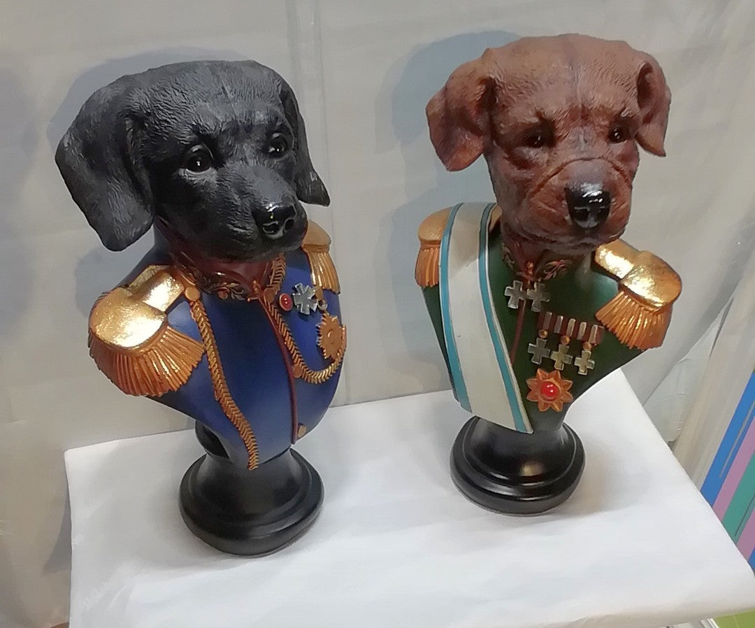 Labradorhead General - Cane Labrador Retriever Nero con Medaglie e decorazioni Militari
