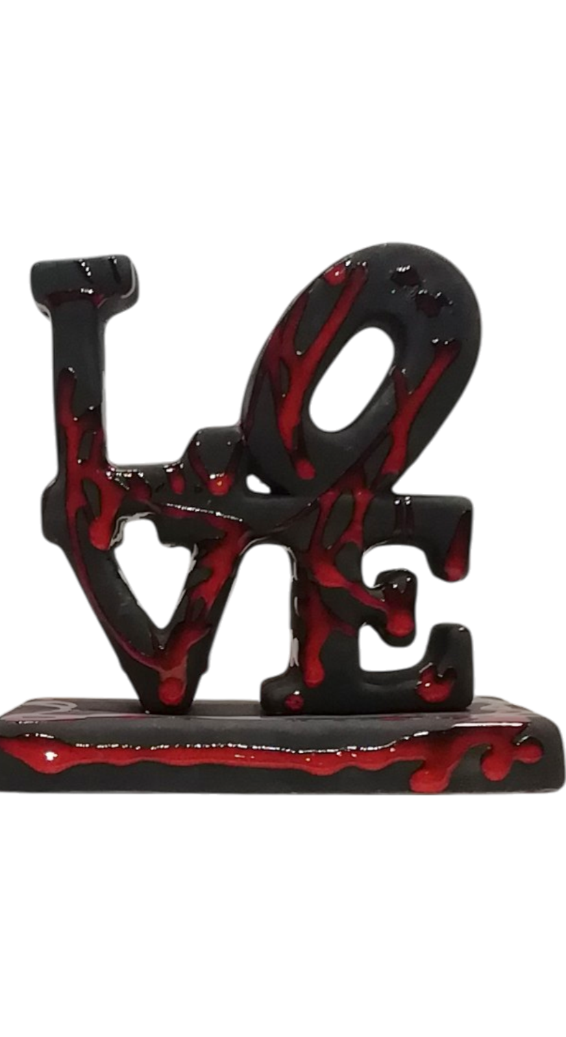Scultura Love Scrittura con base