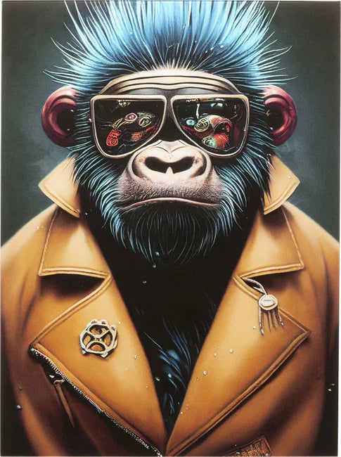 Quadro 60 x 80 Fashion Monkey - Scimmia Fashion con Vetro