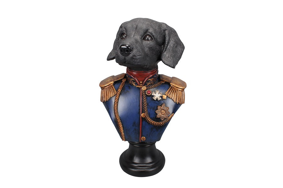 Labradorhead General - Cane Labrador Retriever Nero con Medaglie e decorazioni Militari