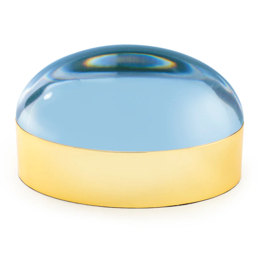 Jonathan Adler - Globo Box Cabochon in Ottone e Acrilico Colorato