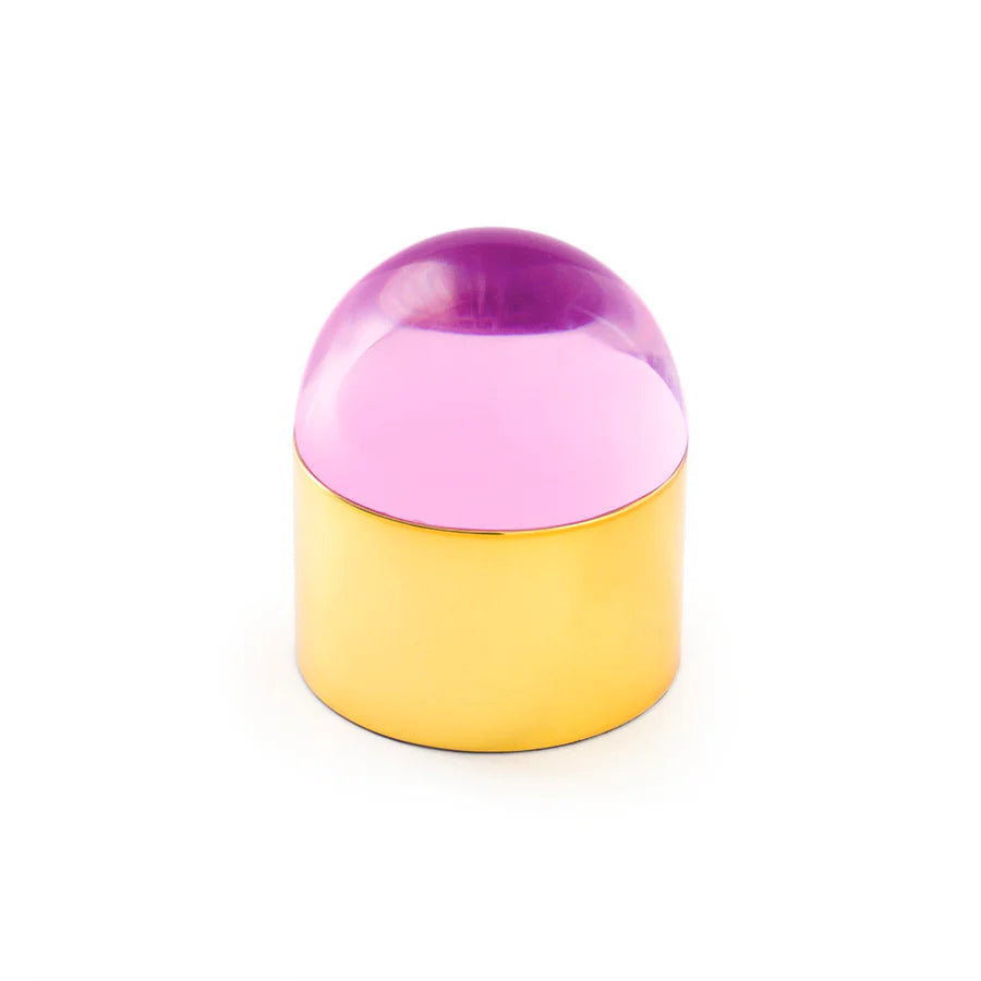 Jonathan Adler - Globo Box Cabochon in Ottone e Acrilico Colorato