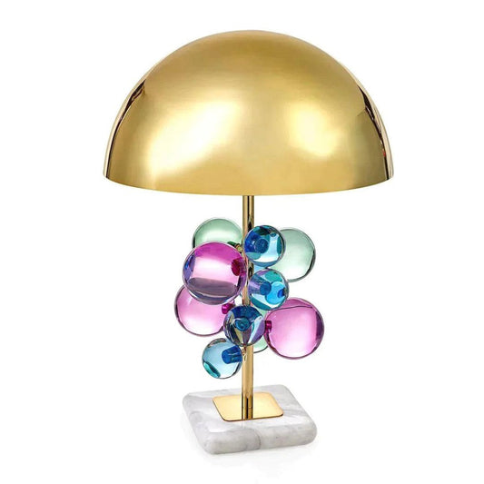 Jonathan Adler - Globo Lamp - Lampada da Tavolo in Ottone e Sfere multicolore con Base in Marmo