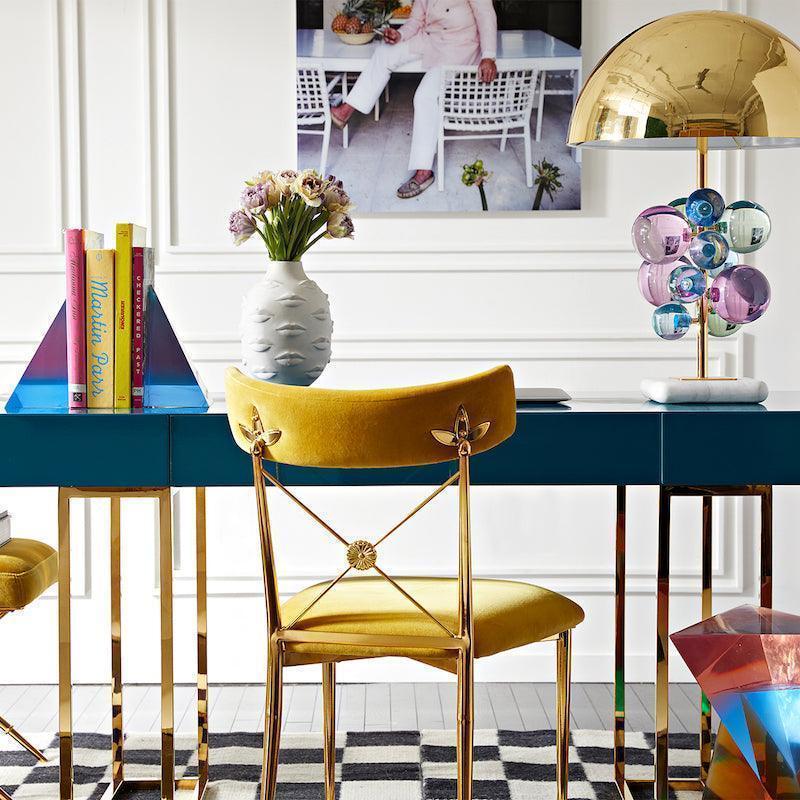 Jonathan Adler - Globo Lamp - Lampada da Tavolo in Ottone e Sfere multicolore con Base in Marmo